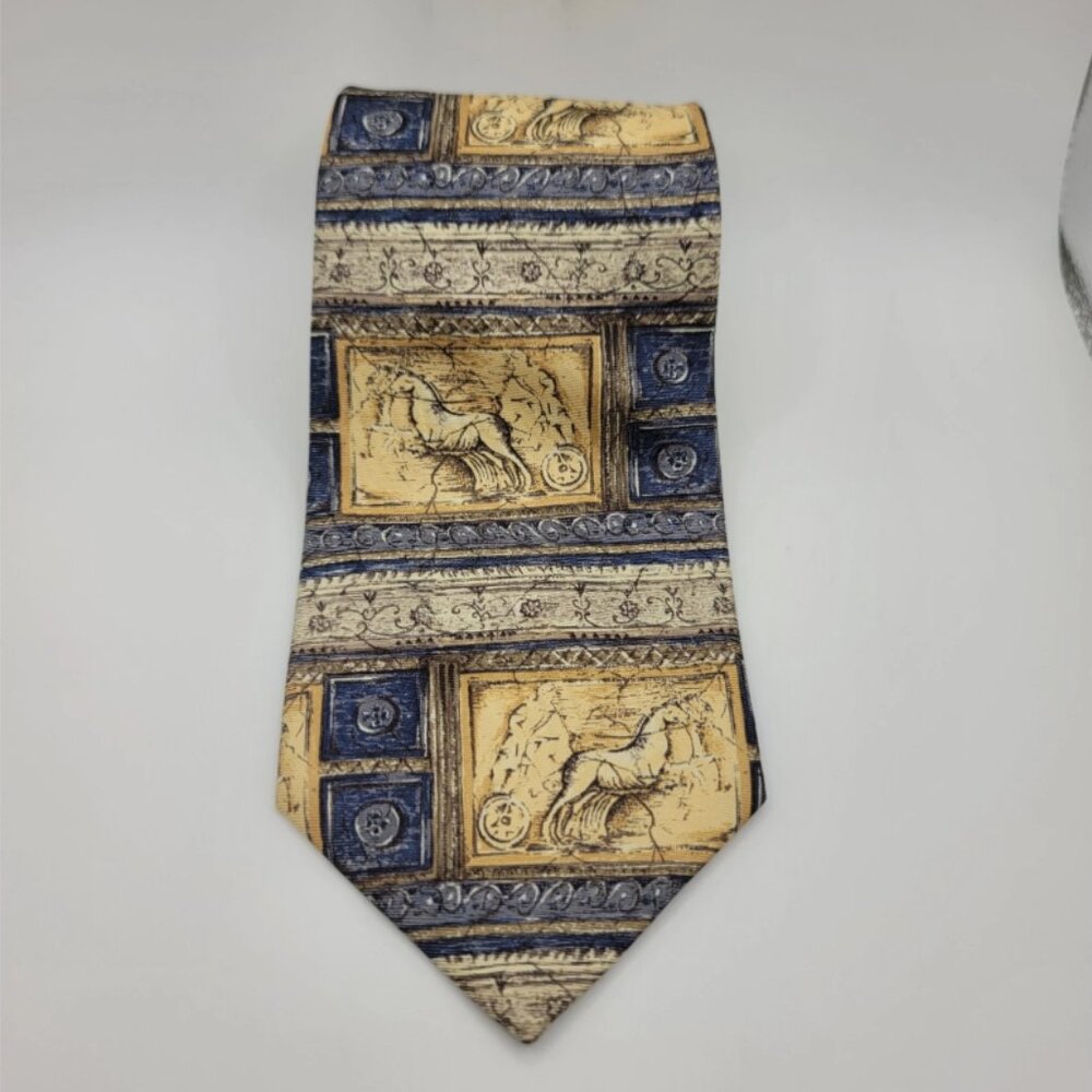 Mallory & Church Mens tie 100% Silk Made in Mexico Geometric western